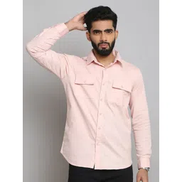 ODCC Men Comfort Fit Solid Spread Collar Cotton Casual Shirt-image-63