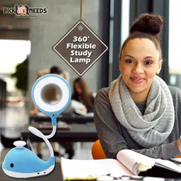 pick ur needs Dolphin Design Rechargeable LED Study Table/Desk Lamp With Touch On/Off Switch Table Lamp image 2