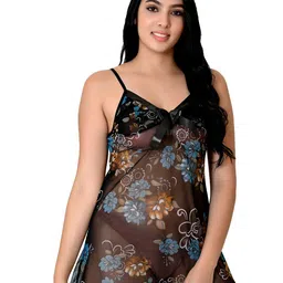 chia fashions Net Floral Printed Baby Doll image 1