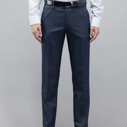 Van Heusen Men Textured Slim Fit Trousers-picture-32