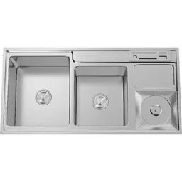 Hekken Double Bowl Kitchen Sink Cub-Ax-Eco Series 36x17x9 inch High Glass Finish Stainless Steel, hék-Cub-Ax-9143-picture-38