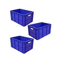 SINGHAL Multipurpose Portable Blue Plastic Crate/Shelf Basket for Large Storage Bin-picture-46