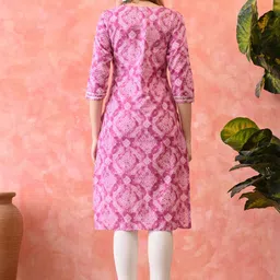 KKOUTFITS Women Bandhani Printed Thread Work Indie Prints Kurta image 5