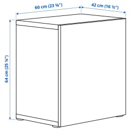 ikea bestå Shelf unit with door, white/Lappviken light grey-beige, 60x42x64 cm image 3