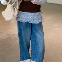 LULU & SKY Girls Wide Leg High-Rise Light Fade Jeans-picture-40