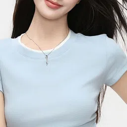LULU & SKY Round Neck Slim Fit Crop T-shirt image 4