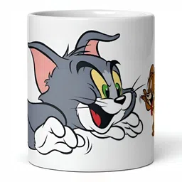 Mr UVD White & Grey Cartoon Characters Printed Ceramic Mug 350 ml-image-74