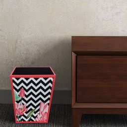 SEJ by Nisha Gupta White & Black Printed Wooden Open Dry Bin-picture-44