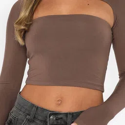 LULU & SKY Pack Of 2 Fitted Crop Tops image 3