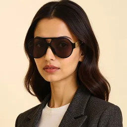 Vincent Chase Brown Full Rim Aviator Polarized Non Metal VC S000603 Sunglasses image 4