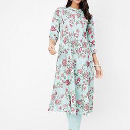 max Women Floral Printed Regular Kurta with Trousers-picture-12