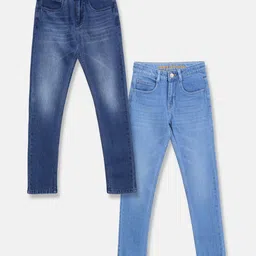 Tales & Stories Pack Of 2 Washed Button Down Jeans - Light Blue-picture-23
