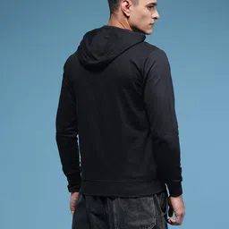 HERE&NOW Pure Cotton Typography Embroidered Hooded Sweatshirt image 4