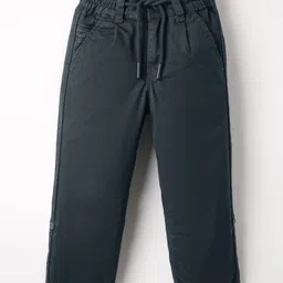 Ruff Cotton Woven Full Length Solid Colour Trouser - Navy Blue image 2