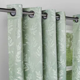 haus & kinder Signature Mint Grove Green Jacquard 2 Pieces Room Darkening Window Curtains image 5