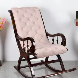 DZYN Furnitures Brown Teak Wood Rocking Chair-picture-25