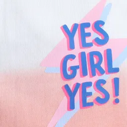 BUMZEE Cotton Knit Above Knee Length Shorts With Text Print - Yellow image 4