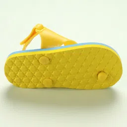 Babyoye Flip Flops with Velcro Closure Floral Print- Yellow image 5