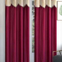 Galaxy Home Decor Maroon & Beige 2 Pieces Long Door Curtains-picture-38