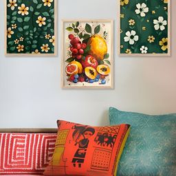 Kotart Brown & Green 3 Pieces Floral And Botanical Wooden Wall Arts-picture-38