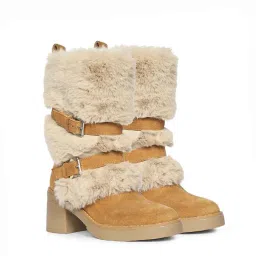 Saint G Womens Tan Suede Leather Buckle Boots-image-39
