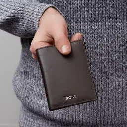 Hugo Boss Classic Smooth Brown Folding Card Holder-image-13