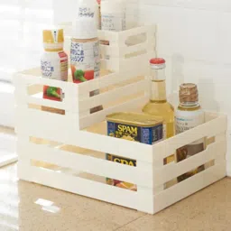 Kuber Industries Multipurpose Portable Small Storage BasketBox For Storage Without Lid (Beige) image 2