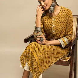 Anouk Women Bandhani Printed Viscose Rayon Straight Kurta-picture-38