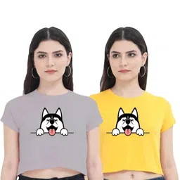 100luck Girls Casual Cotton Blend Top (Multicolor, Pack of 2)-picture-10