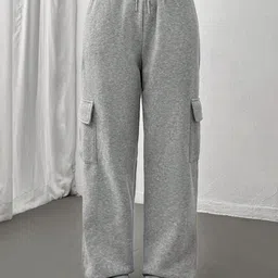 KPOP Women Relaxed Fit Mid-Rise Cargos-image-28