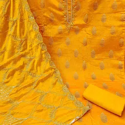 MANVAA Embellished Unstitched Dress Material image 3