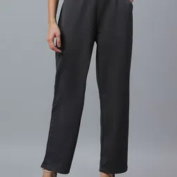 The Roadster Lifestyle Co. Women High-Rise Straight Leg Formal Trousers-picture-12