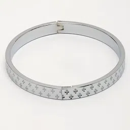 The Roadster Lifestyle Co Men Silver-Plated Stainless Steel Kada Bracelet image 2
