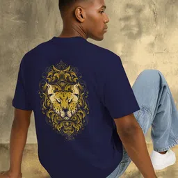 BUYTHATTRENDZ Graphic Printed Drop-Shoulder Sleeves Cotton Oversized T-shirt image 4