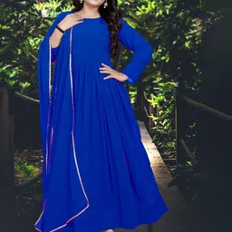 Thapnath Women Georgette Fit & Flare Maxi Dress-picture-21