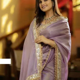 Being Naari Mirror Work Border Tissue Saree image 2