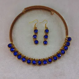 Vidhya Kangan Blue Brass Stone stud Free Hasli image 1