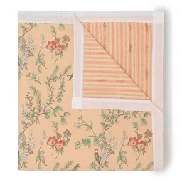 LIVSPACE Peach-Coloured & Peach-Coloured Floral AC Room 110 GSM Dohar image 3