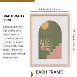 Kotart Brown & Pink 3 Pieces Abstract Printed Wooden Wall Arts image 4