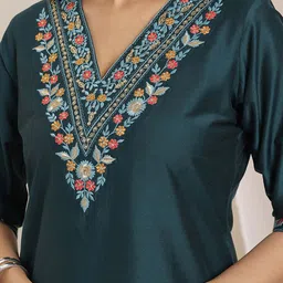 Libas Women Floral Yoke Design Regular Kurta & Salwar With Floral Dupatta image 4