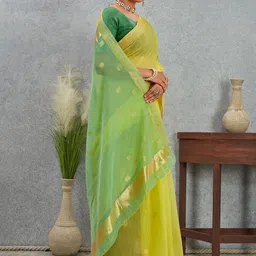 KALINI Woven Design Zari Silk Blend Saree image 2