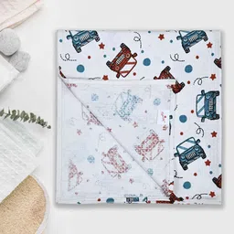 MAFATLAL White & Red 1 Printed Cotton 250 GSM Bath Towel image 4