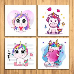Wens Unicorn Sparkle Laminated Wall Panels Set of 4- Multicolor-picture-14