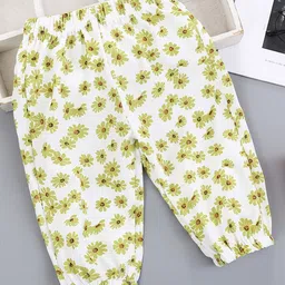 Kookie Kids Full Length Lounge Pant Floral Print - White Yellow-picture-24