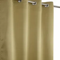 Aura Beige 2 Pieces Black Out Window Curtains image 4