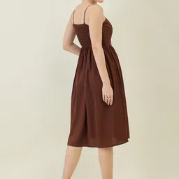 aayu Women's Crepe Fit & Flare Midi Dress image 2