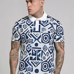 SZN Abstract Printed Polo Collar Moisture Wicking T-shirt-picture-18