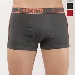 Sporto by Macho Men Pack Of 4 Assorted Short Trunks Sprto_M1020-CH1-G1-Olv1-R1-S-picture-24