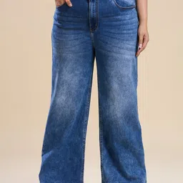Turning Blue Women Wide Leg High-Rise Light Fade Jeans-image-6