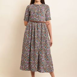 Moda Rapido Women Floral Print Fit & Flare Midi Dress-picture-23